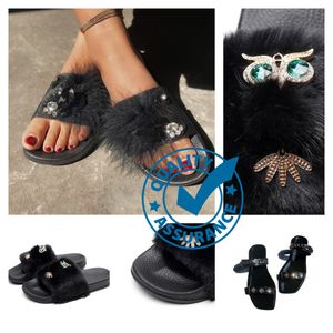 2024 Designer Sandals Women Leather Casual Shoes Roman Sandals Flat Heel Woven Buckle Slippers GAI Beach Shoes black