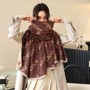 Winter scarf Design Korean autumn and winter new letter warm scarf women's double-sided thickened fashion Bib dual-purpose ai2265