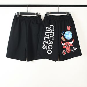 Foam Print Spoof Basketball Shorts Men Summer Elastic Waist Hip Hop Sweat Shorts Black