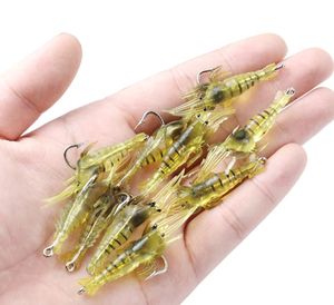 10 PCS Luminous Shrimp Silicone Artificial Bait Simulation Soft Prawn With Hooks Carp Wobbler For Fishing Tackle Lure 240312