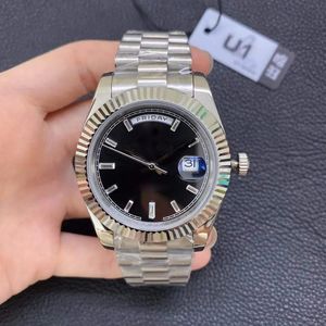 U1 ST9 Çelik Saatler 40mm Elmas Seti Mavi Dial Dolay Buz Otomatik Mekanik Hareket Safir Cam Başkan Paslanmaz Erkek Bilek Swatches