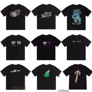 SS New Raptar T-hirt Round Neck Flame Dice Gradient Camo Letter Men' Women' T-hirts Looe and Thin Pullover Pure Cotton Couple Short Sleeve Tee Top 506