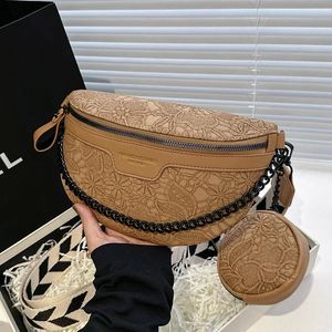 Дизайнерская женская нагрудная сумка в стиле ретро с вышивкой, поясная сумка, кошелек для монет, роскошная женская поясная модная брендовая сумка через плечо 240308