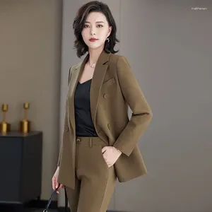 Women's Two Piece Pants Insozkdg Women Suits Spring Autumn High End Business Fashion Temperaennt Slim Solid Blazer And Office Ladies Work