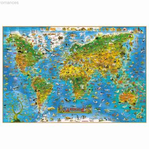 3D -pussel Världskartan Mini Jigsaw Puzzles 1000 Pieces Wood Montering Picture Space Puzzles Toys For Adults Children Children Home Game 240314