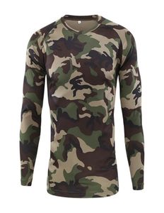 Taktisk kamouflage långärmad t skjortor män andas snabb torr oneck fitness t shirt multicam camo armé militär tshirts y1111573549