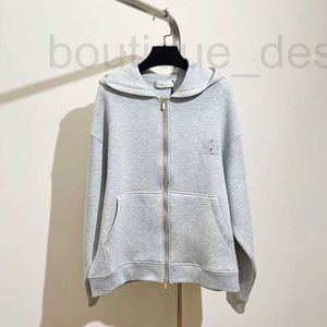 Damen Hoodies Sweatshirts Designermarke Herbst/Winter Letter Patch Kapuzenjacke mit Reißverschluss YX5H