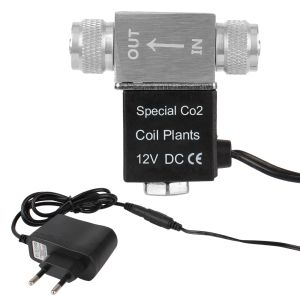 Sprzęt EU Wtyczka DC 12V Podwójna głowica do zaworu magnetycznego zbiornika cygrowego Regulator systemowy Elektryczne zawór elektromagnesu akwarium w niskiej temperaturze