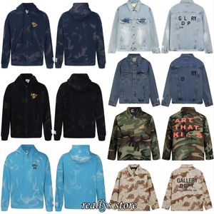 Tasarımcı Galler Dept Hoodies Denim Ceket Yüksek Nitelikli Sweatshirt Koçluk Üniforma Galerileri Ceketler Uzun Kollu Sweater Dept Giysiler Fermuar Hırka Ceket AZ