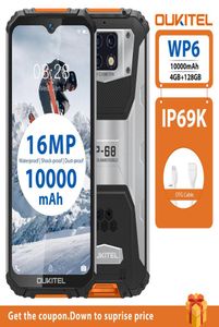 OUKITEL WP6, 10000 мАч, 4 ГБ, 128 ГБ, восьмиядерный процессор 63039039, FHD, IP68, водонепроницаемый мобильный телефон, 16 МП, тройная камера, прочный смартфон2272807