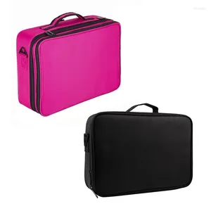 Cosmetic Bags DOME Large Capacity Makeup Case 3 Layers Organizer Brush Bag Train Artist Box For Hair Curler S