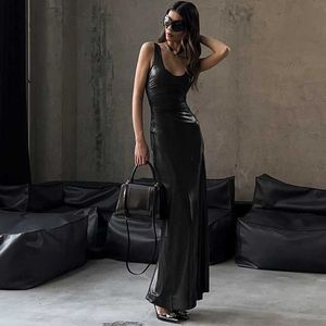 Fashion Women's Winter New Product Uneck Slim Fit Split Solid Color Strap Dress