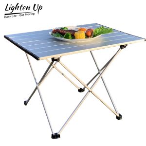 Furnishings Lighten Up Aluminum Alloy Portable Ultralight Folding Camping Table Foldable Outdoor Dinner Desk For Family Party Picnic BBQ