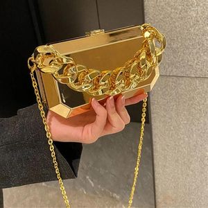 Borse a tracolla Mini specchio Pochette in acrilico Scatola da donna Catena per cellulare Borsa con manico superiore Borsa Portafogli per feste serali quotidiane