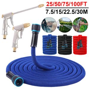 Reels Garden Water Gun Set 25100FT Expandable Water Hose Garden Water Pipes High Pressure Telescopic Water Pipe for Car Washing