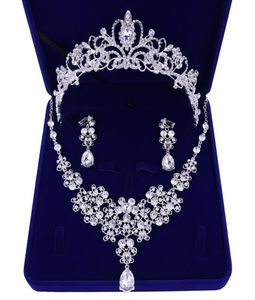 Diamant-Hochzeits-Krähen, Hochzeits-Accessoires, Brautjungfern-Schmuck-Accessoires, Braut-Accessoires-Set mit Box, Kronen-Halskette, Ohrringe 6770750