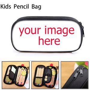 Customize Your Name Image Cosmetic Cases Cartoon Pattern Pencil Bag Teenager Boys Girls Stationary Bag Pencil Holder 240314