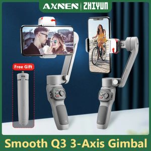 Köpfe Zhiyun Smooth Q3 Handheld Gimbal Smartphone 3AXIS -Telefon Gimbals Stabilisator mit Fülllicht für iPhone 13 Pro Max Xiaomi Huawei