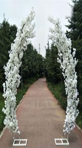 25 m Artificial Cherry Blossom Arch Door Road Lead Moon Arch Flower Cherry Arches Shelf Square Decor for Party Wedding Backdrop9656183
