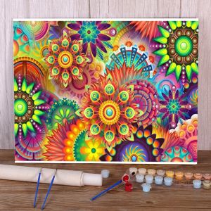 Number Region Mandala DIY Painting By Numbers Package Acrylic Paints 50*70 Canvas Pictures Decorative Paintings Adults Drawing