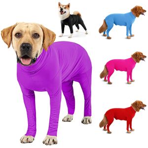 Rompers Dog Tight Clothing One Piece Solid Jumpsuit Förhindra att utgjutning av hårkirurgi återhämtning kostym 4Legs Pyjamas Pet Bodysuit Sportkläder