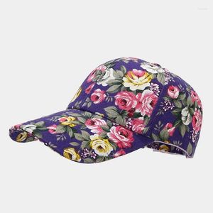 Bollmössor Akryltecknad blommor Print baseballmössa Justerbara utomhus snapback -hattar för flicka och kvinnor 171