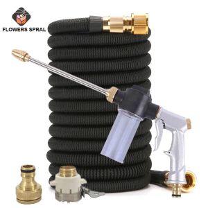 Reels Water Gun Hose 16Ft100Ft Telescopic Hose Magic Flexible EU Garden Qatering Hose High Pressure Car Wash Hose Spray Gun Spray