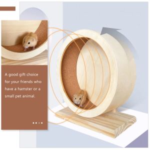 Hjul hamster löpande hjul hushållsleksak chinchilla tillbehör träsport biteresistenta leksaker