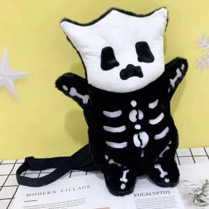 Zaini di peluche Halloween Piccolo scheletro Gattino Scuola materna Zaino di peluche Giocattolo Borsa a tracolla per studenti Bambini adorabili Regali di NataleL2403