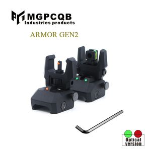 Mira de fibra óptica Armor gen2 nylon mira dobrável frontal e traseira