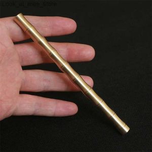 Fountain Pens Fountain PenS New Bamboo Shape Hand Made mässing Metal Gel Pen School Stationery High-End Office Signature Pen Tactical Pen Q240314