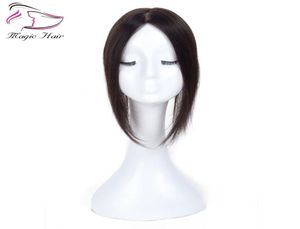 25X5 Natural Black Remy Human Hair Topper For Women Part Clip in Toupee Real Remy Human Hair Toupee1409185