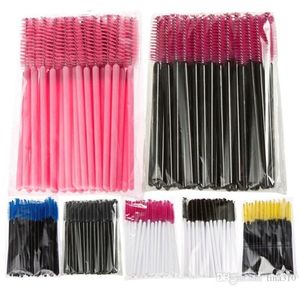 Disposable Eyelash Brush Mascara Wands Applicator Makeup Cosmetic Tool Pink Blue Yellow Black color Sell B07353073058