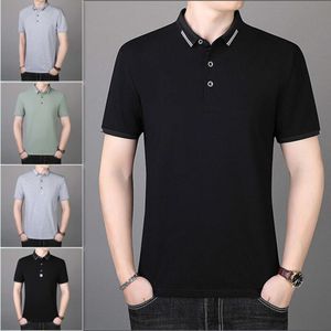 Polo Youth Lapel Solid Color Ice Silk Loose Men's Polo Shirt Short Sleeved T-shirt