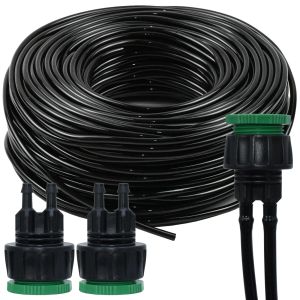 Reels KESLA 5m50m Garden Watering Hose 4/7mm PVC Pipe Micro Drip Irrigation Tubing Sprinkler w/ Tap Connector for Balcony Greenhouse