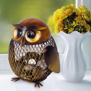 Boxes Owl Shaped Metal Coin Money Saving Box Cute Piggy Money Boxes Home Decor Furnishing Articles Crafting Christmas Gift For Kids