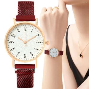 Wristwatches Fashion Rose Gold Bracelet Stainless Steel Mesh Women's Business Casual Watch Quartz Luminous