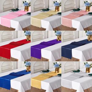 10pc corredor de mesa de cetim para banquete festa de casamento evento casa fornecimento decorações pano capa 30x275cm12108inch 240307