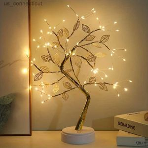 Table Lamps 1pc Tabletop Bonsai Tree Branch Light 72 LED Wire String Lights With Touch Switch USB Operated Artificial Tree Lamp For Bedroom Desktop Christmas Pa