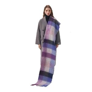 スカーフ2023新しいスカーフ秋と冬のマルチカラー厚い格子縞ACメンズ女性の同じ長さ熱ショール55DBHY6A 33RXA
