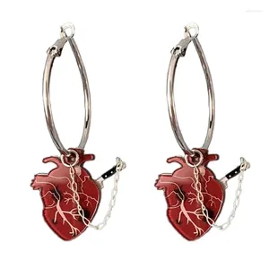 Hoop Earrings Gothic Heart Stud With Removable Knife Charm Unique Drop Statement Jewelry Fashion Punk Hoops