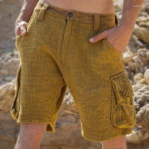 Męskie spodenki Vintage Plaste Pockets Mężczyźni 2024 Wiosna lato Trendia Lose Short Spit for Mens Beach Casual Fashion