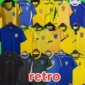 1970 1978 1998 maglie da calcio retrò Brasile PELE 2002 Carlos Romario Ronaldo magliette Ronaldinho 2004 1994 Brasile 2006 RIVALDO ADRIANO KAKA 1988 2000 ZICO