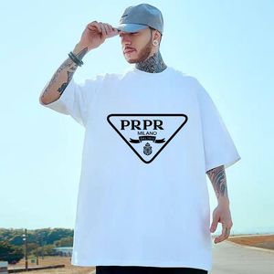 Spring new casual and versatile men's European and American large size men's T-shirts, trendy and fashionable outdoor daily wear tops oversized t shirt