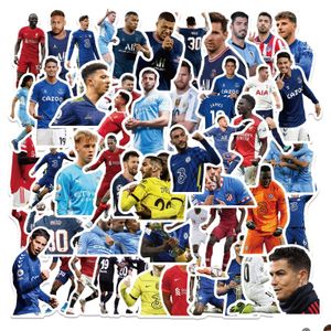 Naklejki samochodowe 50pcs World Soccer Star Football Figures ITI Kids Toy Drustoard Motocykl Rowerowe naklejki naklejki upuszcza dostawa Automobi OTZ3X