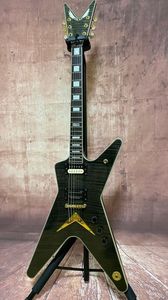 Custom Irregular Body Flamed Maple Top Green Color Dean Dimebag Darrell Electric Guitar Rosewood fingerboard, available in stock