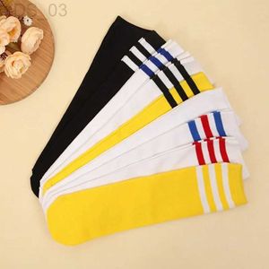 Kids Socks Spring Autumn Kids Girls Children Knee High Long Tube Leg Warm Socks Boys Football Stripes Sports School White Black Stockings YQ240314