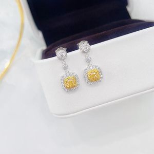 Studörhängen YM2024 Diamanter 0,30ct Solid 18K White Gold Nature Yellow Female Studs for Women Fine