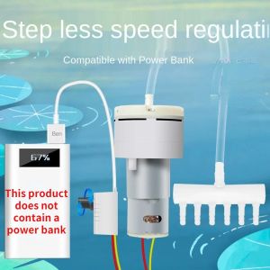 Tillbehör Fish Pond USB Oxygen Pump Hushållen Fish Tank Outdoor Fishing Aquarium Super Air Portable Power Bank Flush Stone