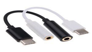 USB Type C till 3,5 mm O Adapterkablar Hörlurens hörlur Jack Kvinnlig Type-C-konvertor AUX-kabel för Samsung S6 S7 S9 Mobiltelefon5788893